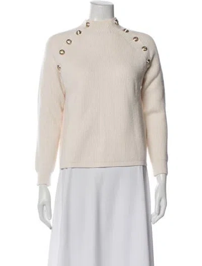 Pre-owned Maje Mock Neck Sweater In Neutral