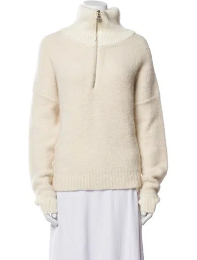 Pre-owned Maje Mock Neck Sweater In Neutral