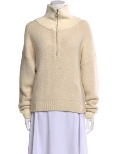 Pre-owned Maje Mock Neck Sweater In Neutral