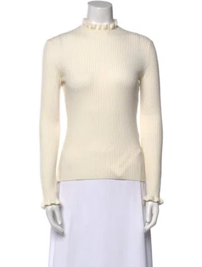 Pre-owned Maje Mock Neck Sweater In Neutral