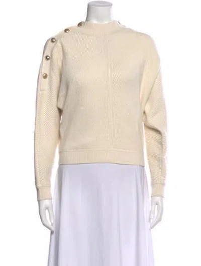 Pre-owned Maje Mock Neck Sweater In Neutral