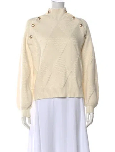 Pre-owned Maje Mock Neck Sweater In Neutral