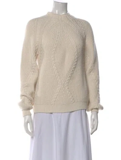 Pre-owned Maje Mock Neck Sweater In Neutral