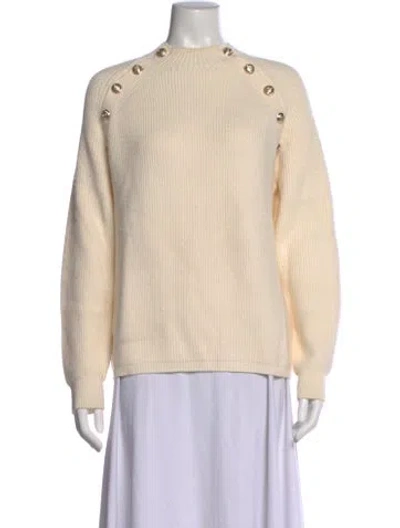 Pre-owned Maje Mock Neck Sweater In Neutral