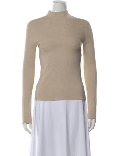 Pre-owned Maje Mock Neck Sweater In Neutral