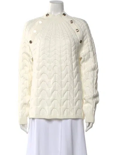 Pre-owned Maje Mock Neck Sweater In Neutral