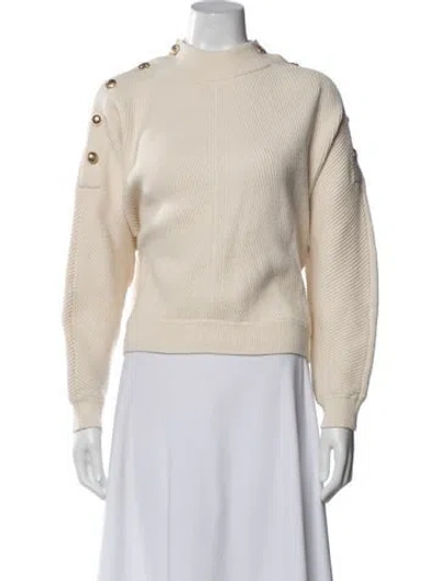 Pre-owned Maje Mock Neck Sweater In Neutral