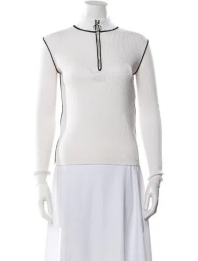 Pre-owned Maje Mock Neck Sweater In Neutral