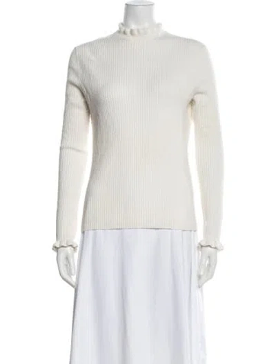 Pre-owned Maje Mock Neck Sweater In Neutral