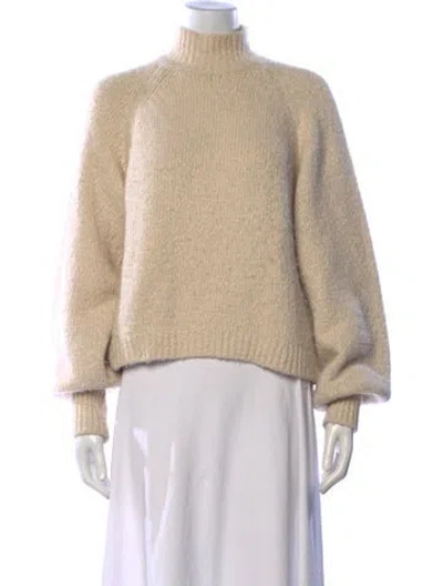 Pre-owned Maje Mock Neck Sweater In Neutral