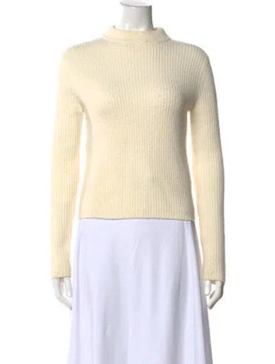 Pre-owned Maje Mock Neck Sweater In Neutral