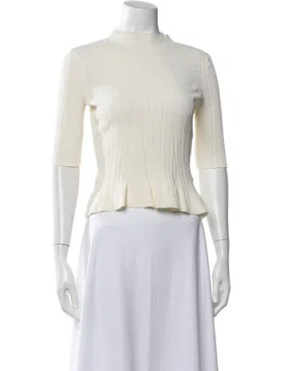 Pre-owned Maje Mock Neck Sweater In Neutral