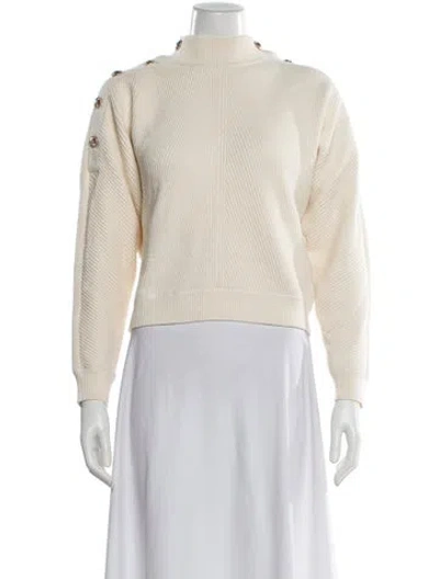 Pre-owned Maje Mock Neck Sweater In Neutrals
