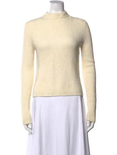 Pre-owned Maje Mock Neck Sweater In Neutrals