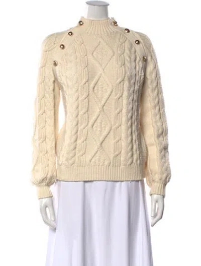 Pre-owned Maje Mock Neck Sweater In Neutrals