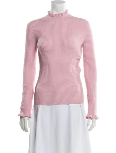 Pre-owned Maje Mock Neck Sweater In Pink