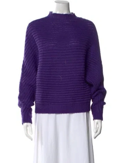 Pre-owned Maje Mock Neck Sweater In Purple