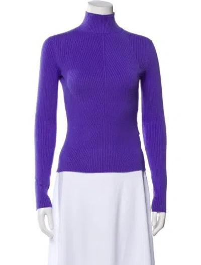 Pre-owned Maje Mock Neck Sweater In Purple