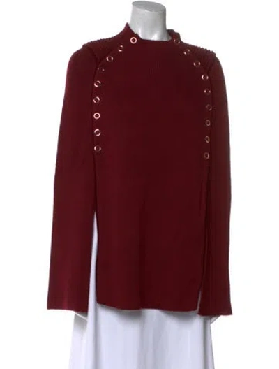 Pre-owned Maje Mock Neck Sweater In Red