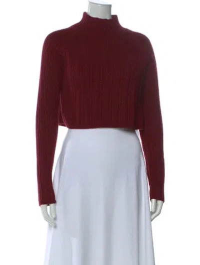 Pre-owned Maje Mock Neck Sweater In Red
