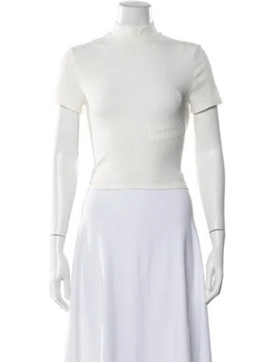 Pre-owned Maje Mock Neck Sweater In White