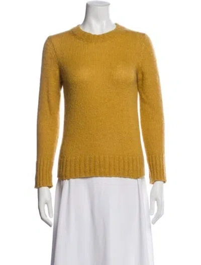 Pre-owned Maje Mohair Crew Neck Sweater In Yellow