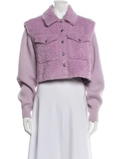 Pre-owned Maje Mohair Jacket In Purple