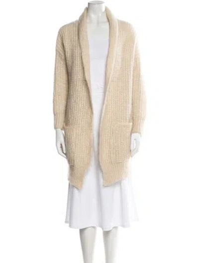 Pre-owned Maje Mohair Open Front Sweater In Neutral