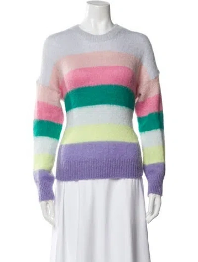 Pre-owned Maje Mohair Striped Sweater In Multicolor