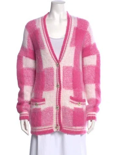 Pre-owned Maje Mohair Striped Sweater W/ Tags In Pink