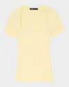 Maje Moka Rib-knit Sweater In Yellow