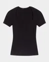 Maje Moka Sweetheart Neck Sweater In Noir / Gris