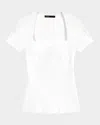 Maje Moka Sweetheart Neck Sweater In Ecru