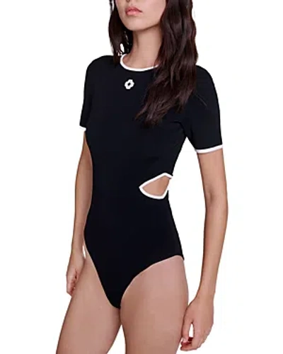 Maje Momenty Bodysuit In Black