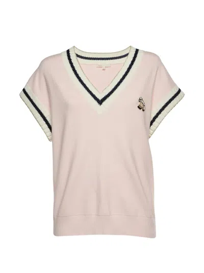 Pre-owned Maje Monette Pony Applique Sweater In Pink