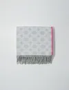 Maje Monogram Poncho In Pearl Grey /