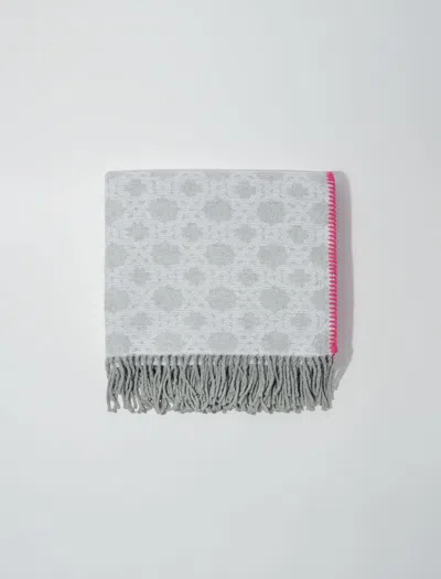 Maje Monogram Poncho In Pearl Grey /