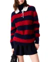 Maje Muffly Wool Blend Collared Sweater In Multi