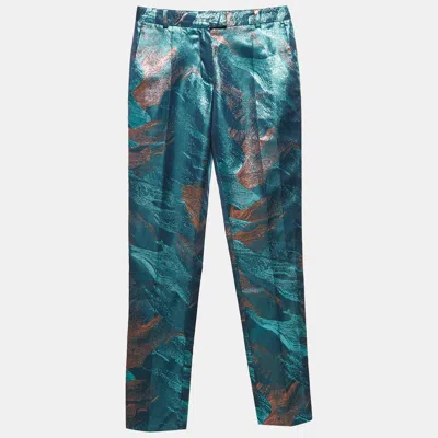 Maje Multicolor Lurex Trousers In Green