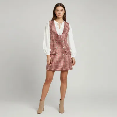 Pre-owned Maje Multicolor Tweed Russi Trompe-l'ail Mini Dress And Blouse Set S