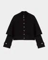 Maje Cape-effect Cardigan In Black