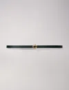 Maje Mini Moon Narrow Leather Belt In Black
