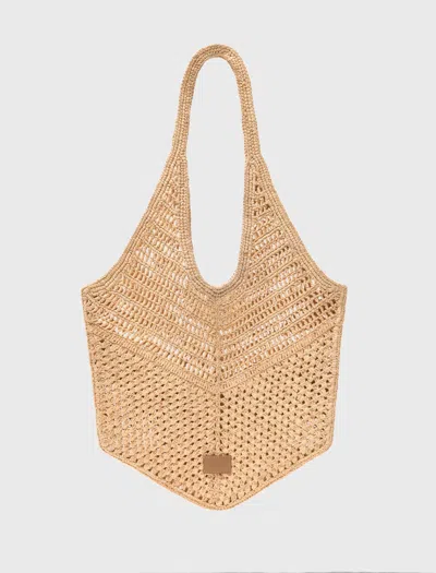 Maje Natural Raffia Bag In Beige