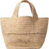 Maje Natural Raffia Mini Shopping Bag In Sand