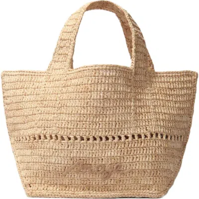 Maje Natural Raffia Mini Shopping Bag