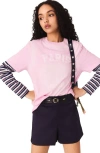 Maje Nautical Print T-shirt In Pink