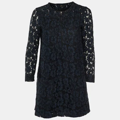 Maje Navy Blue Floral Lace Shift Dress