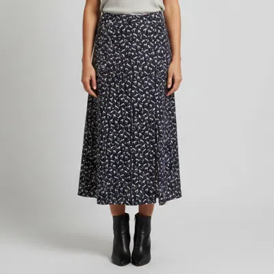 Pre-owned Maje Navy Blue Horse Stud Print Jacquard Midi Skirt M