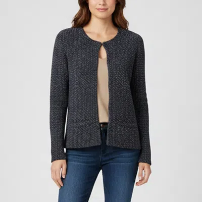 Pre-owned Maje Navy Blue Lurex Knit Jefferson High-low Hem Cardigan S