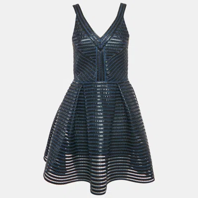 Maje Navy Blue Mesh Rosemount Mini Dress